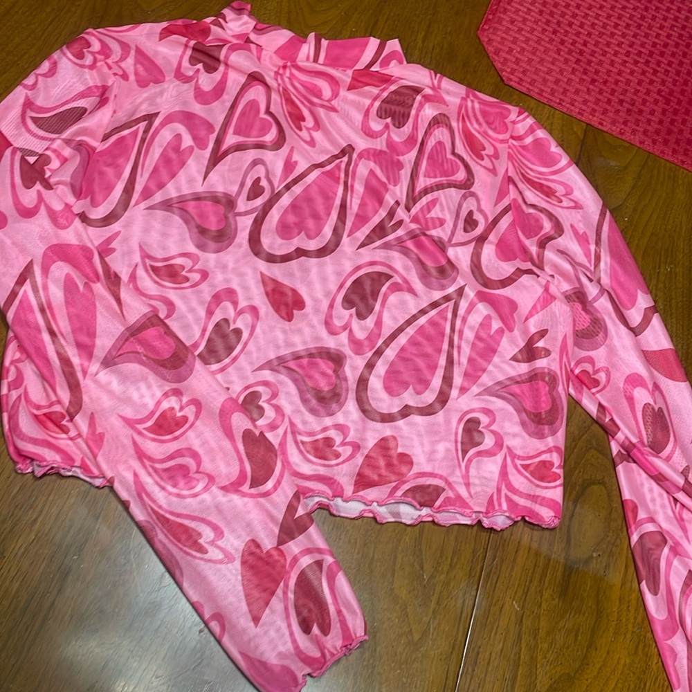 Shein curve 3XL heart long sleeve top